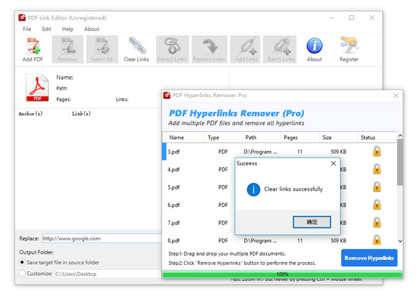 remove all pdf hyperlinks using PDF Link Editor Pro
